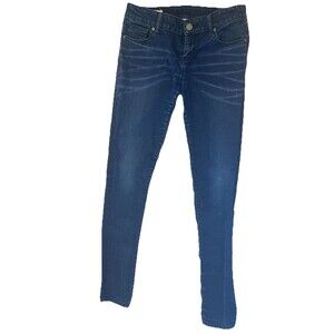 Decree Jeans Juniors 9 Stretch Denim Legging Blue Low Rise Dark Cotton Blend